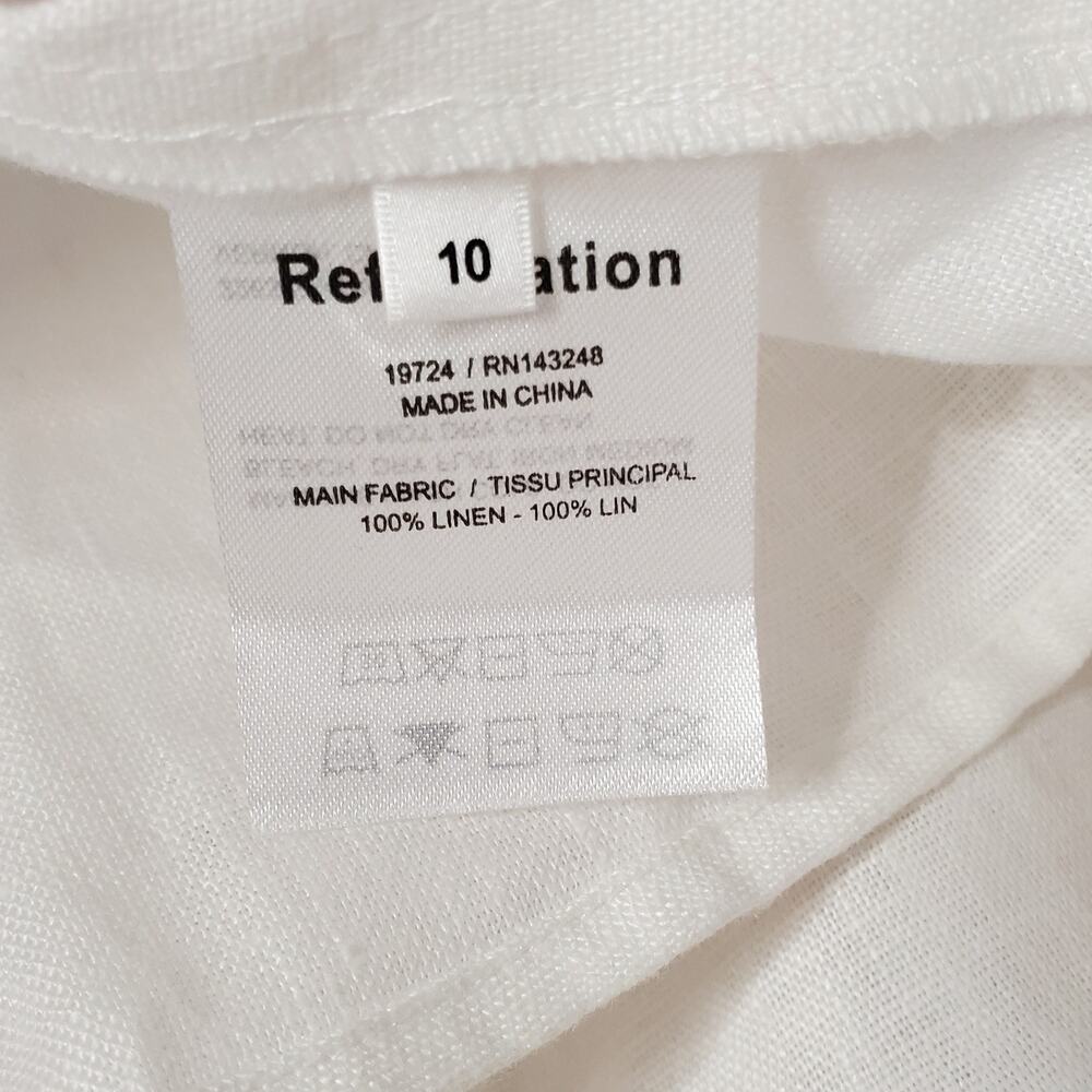 Reformation Clyde Two Piece Set 100% Linen Midi Skirt Crop Top Bustier White 10 - Picture 10 of 12